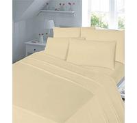 Luxurious Flannelette Bed Sheet Set 100% Brushed Cotton Includes Fitted Sheet, Flat Sheet and 2 x Matching Pillowcases Bed Sheet Set Latte Double