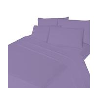 Luxurious Flannelette Bed Sheet Set 100% Brushed Cotton Includes Fitted Sheet, Flat Sheet and 2 x Matching Pillowcases Bed Sheet Set Lilac Double