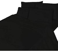 Luxurious Flannelette Bed Sheet Set 100% Brushed Cotton Includes Fitted Sheet, Flat Sheet and 2 x Matching Pillowcase Bed Sheet Set Black King