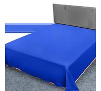 Luxurious Flat Sheets Bed Sheet, Comfy Percale Bedsheets Plain Polycotton Dyed Bedsheet, Single, Royal Blue Bedshit