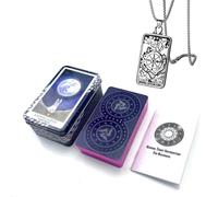 Luxurious Gold Foil Tarot Cards Set in Metal Box - Perfect for Beginners - Size 10x6 cm - Includes Tarot Necklace (Lunalapin Rabbit Tarot)