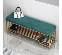 Luxurious Gold Velvet Shoe Bench with Storage, Modern Entryway nizer, Stylish Shoe Rack, 80x35x45cm (31x14x18inch), Perfect for Hallway & Bedroom.