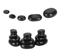 Luxurious Hot Stone Massage Set for Spa & Home Use | 20Pcs Black Basalt Oval Shape Stones with Essential Oil | Revitalize Body & Mind | Foot, Arch, Leg Relaxation