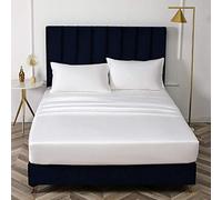 Luxurious Hotel Fitted Sheet,bed sheet single cotton silk satin sheet bed cover non-slip mattress protector for double king-white_180cmx200cm*25cm