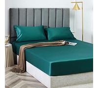 Luxurious Hotel Fitted Sheet,bed sheet single cotton silk satin sheet bed cover non-slip mattress protector for double king-green_120cmx200cm*25cm