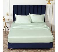Luxurious Hotel Fitted Sheet,bed sheet single cotton silk satin sheet bed cover non-slip mattress protector for double king-light_green_120cmx200cm*32cm