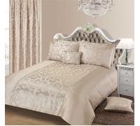 Luxurious Jacquard Duvet & Pillowcase Set Sweet Dreams Natural Single