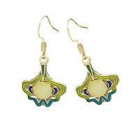 Luxurious Jades Green Beaded Tassels Ear Jewelry Silver Tone Alloy Construction for Chinese Styles Occasions New Asian Inspired Ear Accessories