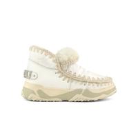 Luxurious Lamb Leather Sneaker with Crochet Stitching- female- Mou- Winter Boots- White- 5 UK- Shoes 5 UK