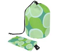 Luxurious Large Waterproof Barrel Makeup Bag for Women with Drawstring Closure, Perfect for Organizing and Safely Storing All Your Cosmetic Essentials, Green Circular Geometric
