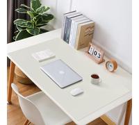 Luxurious Leather Desk Mat Extended Mouse Pad,Durable Office Home School Table Writing Desk Mat Waterproof PU Leather Desk Protector (White,80x160cm)