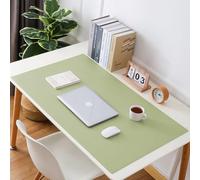 Luxurious Leather Desk Mat Extended Mouse Pad,Durable Office Home School Table Writing Desk Mat Waterproof PU Leather Desk Protector (Matcha Green,70x120cm)