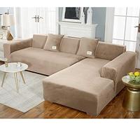 Luxurious LShaped Velvet Sofa Cover Elastic Modular Slipcover for 1/2/3/4 Seater with Left/Right Armrest Fits Sizes 235300cm Color: K Durable & Stylish Protector