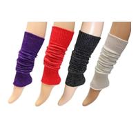 Luxurious Lurex Legwarmers Ladies & Teens Purple, White, Black & Red Hen Night Party (Purple)