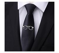 Luxurious Men Tie Clips with Gift Boxes Unique Silver Anchor Tie Pin Classical Glasses Tie Clasp for Business Wedding Glasses