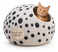 Luxurious Merino Wool Cat Cave - Foldable Hideaway Pod for Indoor Cats - Premium Felt Kitten Pet Enclosure - Covered Cat House for Ultimate Cozy Comfort by Woolygon