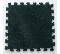 Luxurious Milk Velvet Fluffy Carpet Tiles for Cozy Home Decor Dark Green 12x12in 20 pcs