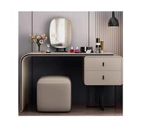 Luxurious Modern Makeup Vanity Set with Mirror & Stool Stylish Dressing Table for Bedroom Chic Makeup Table for Girls' Room (Champagne 80cm)