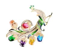 Luxurious Multi-color Peacock Festival Gifts Woman's Brooch Pin Zircon Crystal