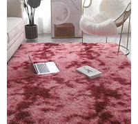 Luxurious NonSlip Soft Area Rug 140x220cm Cozy Dark Red Carpet for Living Room and Bedroom Home Décor Plush Sheep Wool Design Perfect for Cozy Spaces