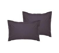 Luxurious Oxford Satin Pillowcase Set (2 Pieces), Dark Grey, 80 x 80 cm, 100% Cotton Satin, 125 g/m², Soft & Elegant for a Restful Sleep