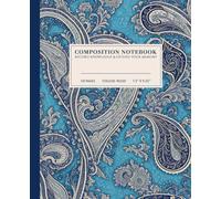 Luxurious Paisley Design Composition Notebook | Elegant College-Ruled Notebook: Intricate Blue and White Paisley Pattern | 110 Pages | 7.5" x 9.25" | Perfect for School, Work, or Personal Use