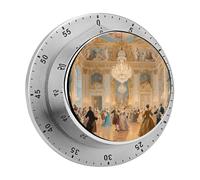 Luxurious Palace Ball Kitchen Timer 60 Minute Visual Wind Up Timers Indoor Mechanical Timers with Magnetic Base Stainless Steel Timer for Home Cooking Time Management Tool