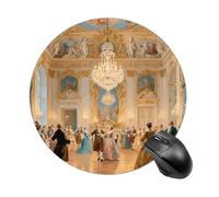 Luxurious Palace Ball Mouse Pad Round Laptop Mouse Mat Cute Computer Mousepad Keyboard Pad Non-Slip Desk Pads for Gaming Office Work Home