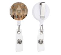 Luxurious Palace Ball Retractable Badge Reel - Personalized ID Name Badge Holder with Lanyard Cute Badges Reel Holder Round Nurse Doctor Name Tag Badges Clip for Work