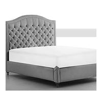 Luxurious Plain Dyed Feetedd Sheets, Easy Care Polycotton Bed Shit Percale Fitted Bed Sheet Double, White