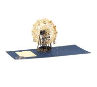Luxurious Popup Observation Wheel Card with Shimmering Gold Accent Holiday Ideal for Wedding Baby Showers Invitation Individualized Message