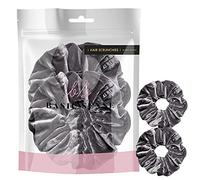 Luxurious Premium Quality Velvet Solid Scrunchie Classic Hair Ties/Bands for Hair Updo Ponytail Scrunchies, 2pcs (Grey)
