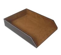 Luxurious PU Leather Desk Document Tray for a 4 File Paper Featuring Stabilizing Cores and Scratch Proof Fabric Lining Document Planner
