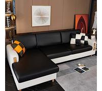 Luxurious PU Leather Sofa Slipcover for 2 3 4 Seater,Waterproof Stretchable Corner Seat Cover with Elastic,Couch Shield Furniture Protector for Pet Kids