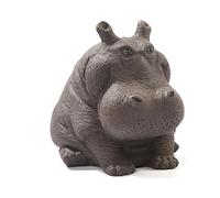 Luxurious Purple Clay Hippo Ornament Symbolizing Prosperity and Luck for Tea Lovers Desktop Decoration