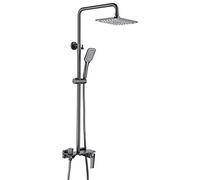 Luxurious Rainfall Shower Combo Set with Handheld Showerhead, 3 Functions, Gray Finish, Bathtub Faucet, Bathroom Shower System for a Spa-Like Water Experience at Home