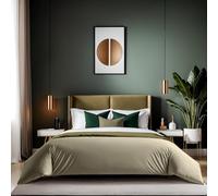 Luxurious Ranforce Single XXL Quilt Cover, 155 x 220 cm, 100% Cotton, Beige, Button Closure, 155 Thread Count, Machine Washable at 30°C, Soft and Durable