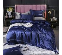 Luxurious Real Silk 100% Mulberry Silk European Five-star Hotel Bedding Article 4 Pcs Set Jacquard 4Piece Bedding Sets King Size (Color : G, Size : King) (A King)