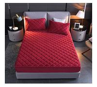 Luxurious Red Fitted Sheets 180x200cm 26cm Deep Pocket Premium Soft Krill Fabric Cozy Bedding for Single/Double Beds Ultimate Comfort for Restful Sleep & Sweet Dreams