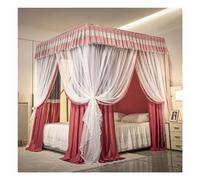Luxurious Round Dome Bed Canopy Drapes for Girls & Adults, Elegant Mosquito Netting Shield, Lace Protection Curtain, Large Fabric Canopy for Stylish Bedroom Decor (Color: D)