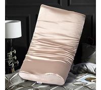 Luxurious Satin Pillowcase for Contour Memory Foam Pillows, 24" x 14" x 5.1"/3.5" Cervical Pillow Case, Soft Pillow Cover for Sleeping Pillows (Rose Gold)