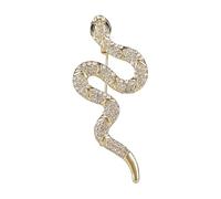 Luxurious Snake Shaped Brooch Trendy Snake Shape Pin in Metal with Rhinestones Accent for Women Stylish