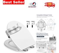 Luxurious Soft Close Toilet Seat - Heavy Duty, Square, Quick Release & White