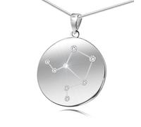 Luxurious Sterling Silver Libra Zodiac Necklace With Adjustable Length