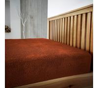 Luxurious Super Soft Warm & Cosy Teddy Fleece Fitted Sheets Cuddly Thermal Plain Winter Fitted Bed Mattress Sheet Single Double King Teddy Bedsheets (Burnt Orange, King)