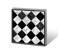 Luxurious Tile Floor Black White Marble Unisex Brooches & Pins Square Lightweight Lapel Badge Jewelry for Clothing Shawl Hat