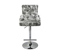 Luxurious Velvet Bar Stool with Backrest and Footrest Grey Crushed Velvet Home Breakfast Barstool for Kitchen Counter Elegant and Comfortable Seating