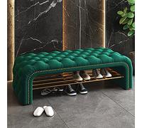 Luxurious Velvet Button Tufted Footstool Entryway Bench Modern Shoe StorageComfy Shoe Rack and End of Bed Seating Stylish Home Furniture for Hallway