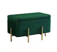 Luxurious Velvet Ottoman Bench with Metal Legs Soft Storage Stool & Contemporary Pouf for Living Room Bedroom Footrest Stylish Bed End Seat Fur