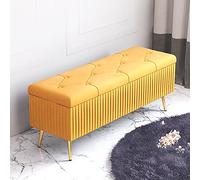 Luxurious Velvet Shoe Footrest & Storage - Premium Fur Upholstered Bench for Living Room, Entryway, End of Bed - 60x40x45cm (24x16x18in)